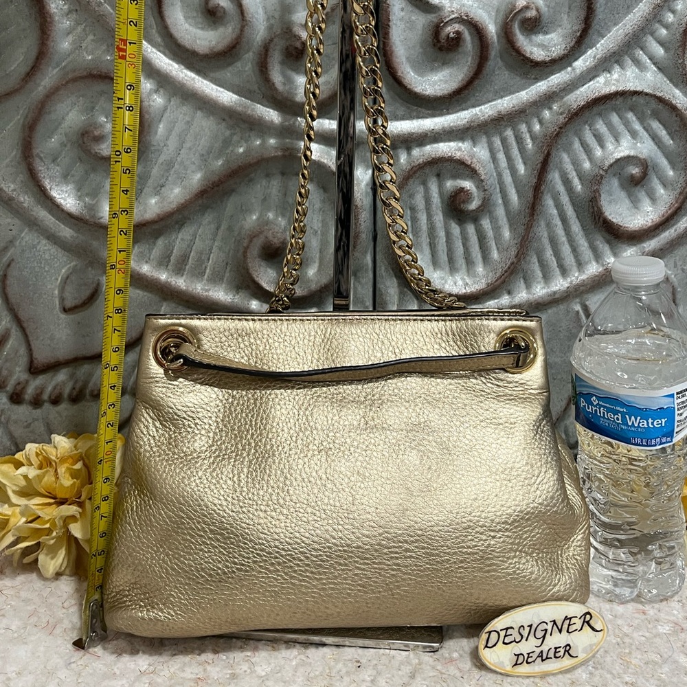 MICHAEL KORS Platinum Gold Small Leather Chain Tote - Picture 7 of 11
